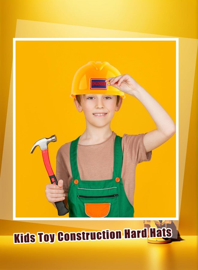 Cotiny 2 Pack Kids Construction Hats Plastic Construction Worker Helmet Kids Toy Construction Hard Hats for Boys Girls Construction Themed Party Supplies - Image 5